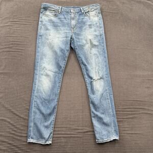 R13 Light Blue Distressed Skinny Jeans